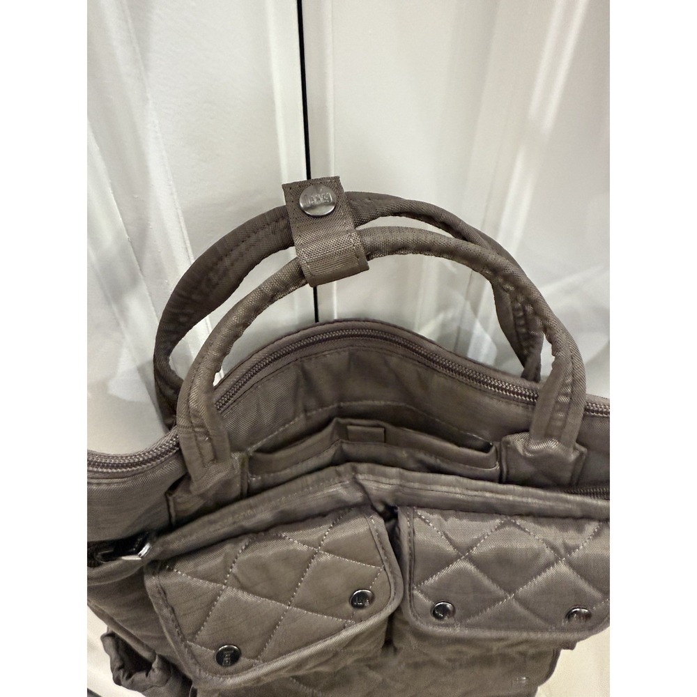 Lug Charleston Destination Gray Grey Quilted Nylon Travel Tote Crossbody Bag - Picture 12 of 16